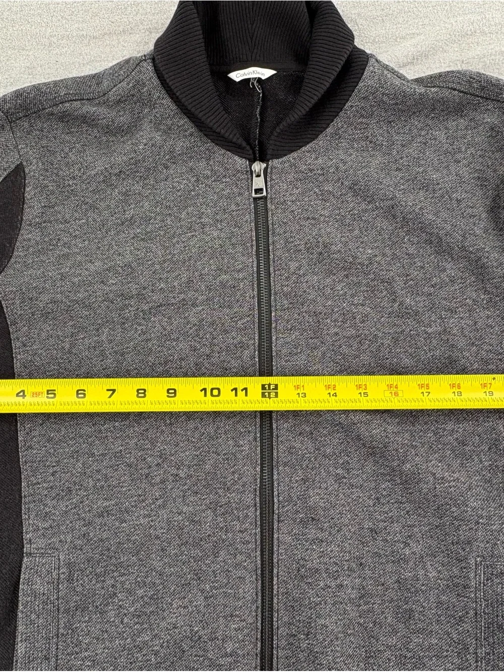 Calvin Klein Gray and Black Bomber-Style Full-Zip Jacket